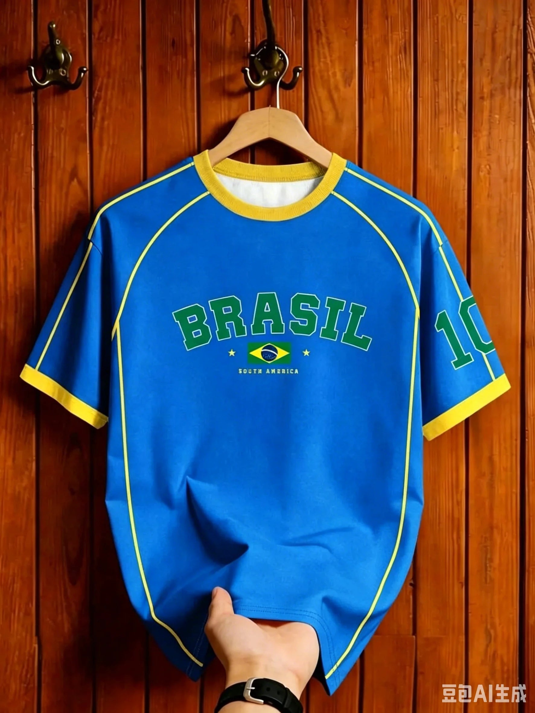 Camiseta Retro Brasil – Estilo Familiar para Niños y Adultos, Transpirable y Secado Rápido