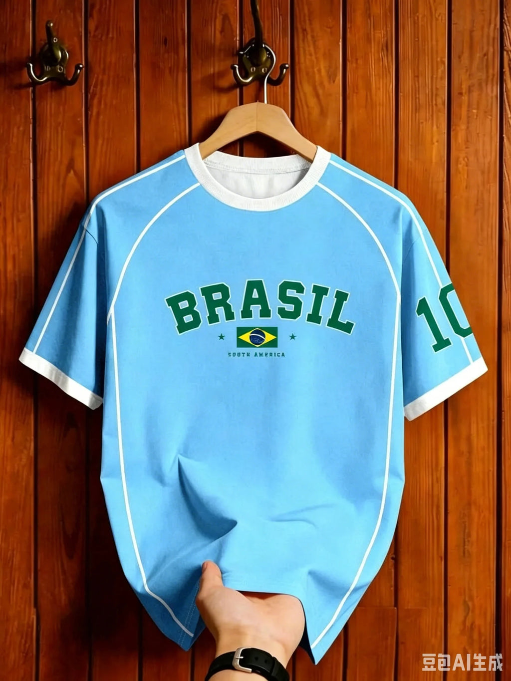 Camiseta Retro Brasil – Estilo Familiar para Niños y Adultos, Transpirable y Secado Rápido