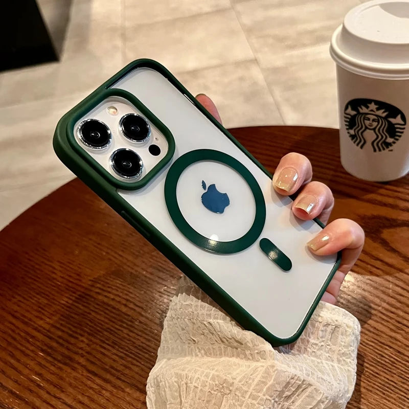 Funda iPhone Magnética Transparente con MagSafe – Compatible con iPhone 11 al 16 Pro Max