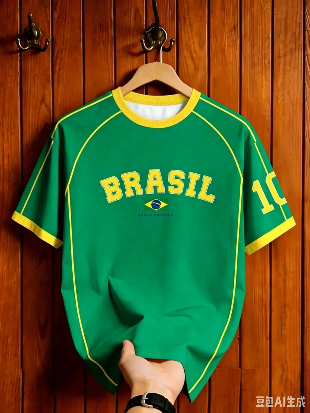Camiseta Retro Brasil – Estilo Familiar para Niños y Adultos, Transpirable y Secado Rápido