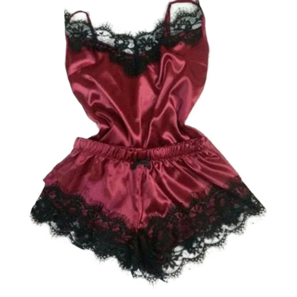 Conjunto de Pijama de Verano para Mujer – Top Cami y Short, Tela Suave, Estilo Sexy y Cómodo