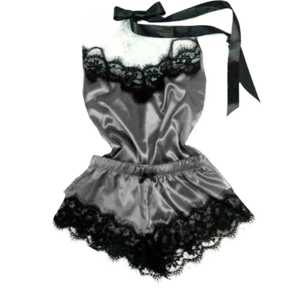 Conjunto de Pijama de Verano para Mujer – Top Cami y Short, Tela Suave, Estilo Sexy y Cómodo