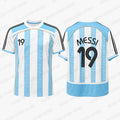 Camiseta Retro Messi 19 Fútbol 2026 – Manga Corta para Adultos y Niños