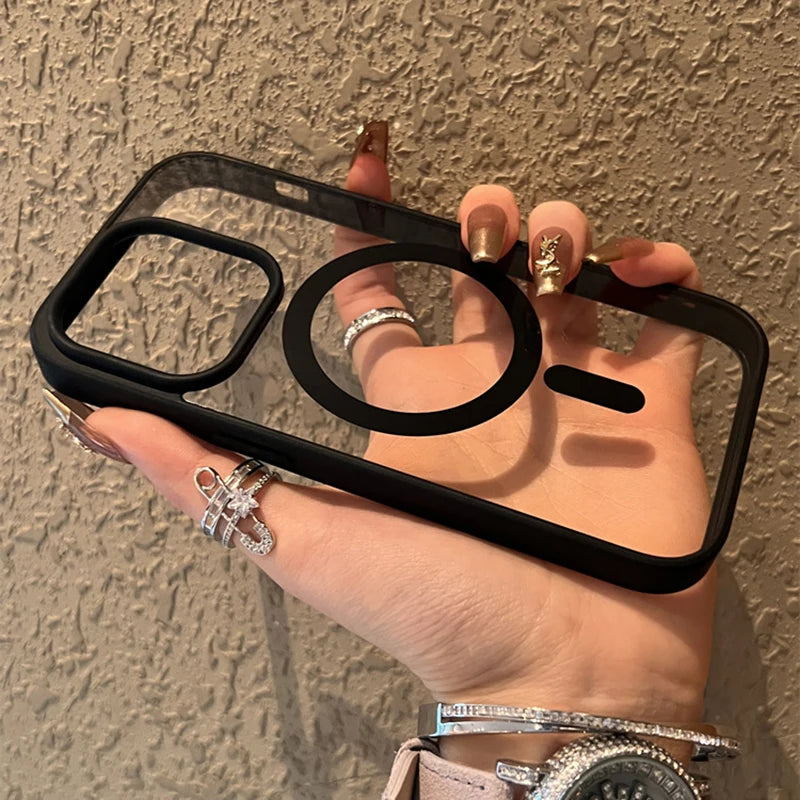 Funda iPhone Magnética Transparente con MagSafe – Compatible con iPhone 11 al 16 Pro Max