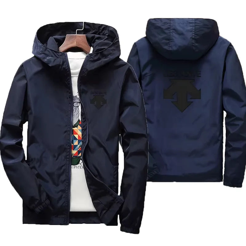 Campera Cortaviento Negra con Capucha – Liviana e Impermeable Talle M al 6XL