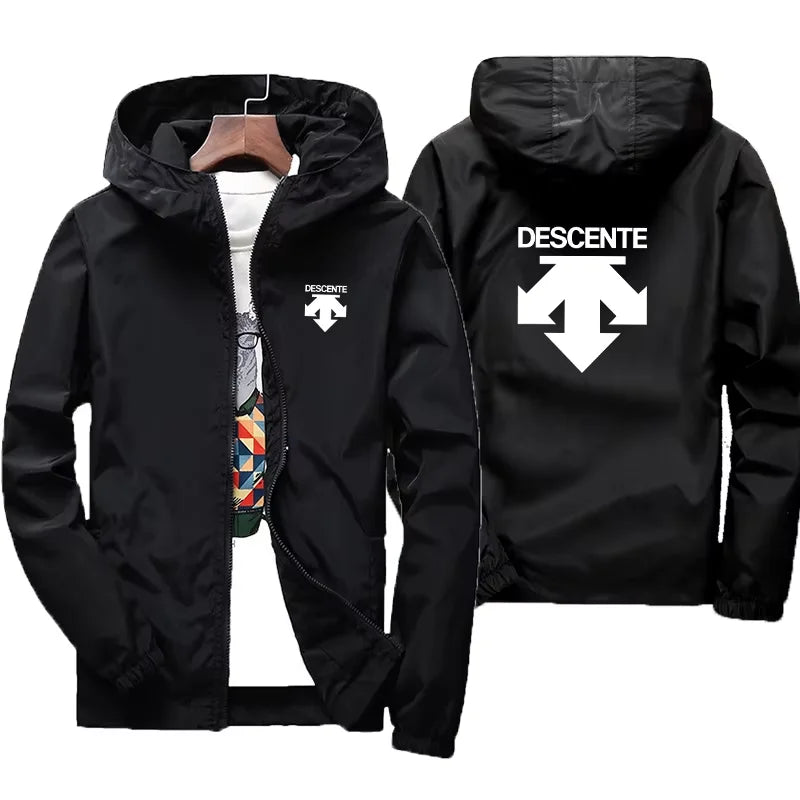 Campera Cortaviento Negra con Capucha – Liviana e Impermeable Talle M al 6XL