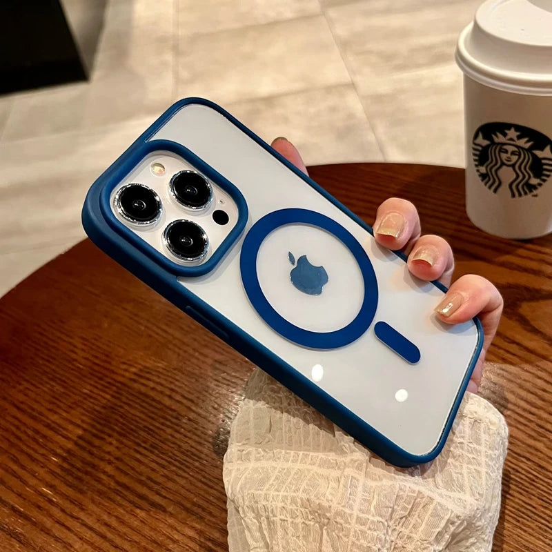 Funda iPhone Magnética Transparente con MagSafe – Compatible con iPhone 11 al 16 Pro Max