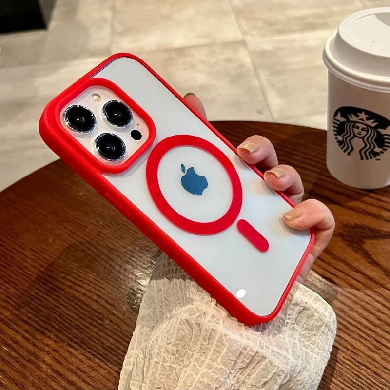 Funda iPhone Magnética Transparente con MagSafe – Compatible con iPhone 11 al 16 Pro Max