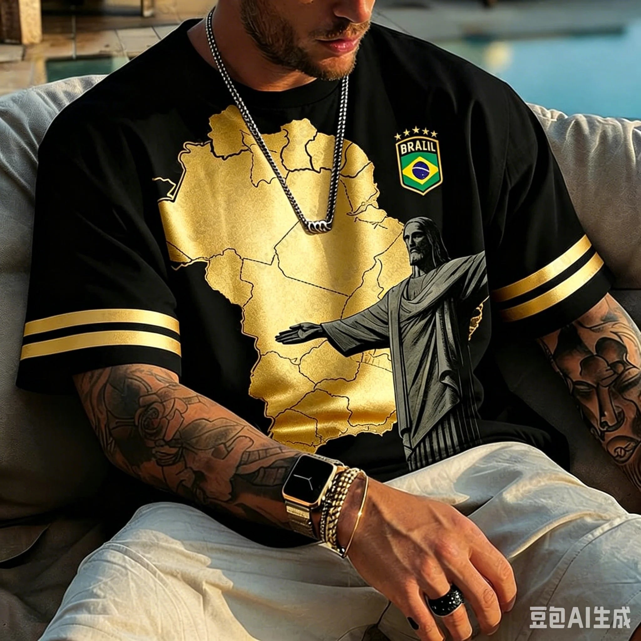 Remera Gráfica Brasil Rio – Estilo Vintage para Fanáticos del Fútbol