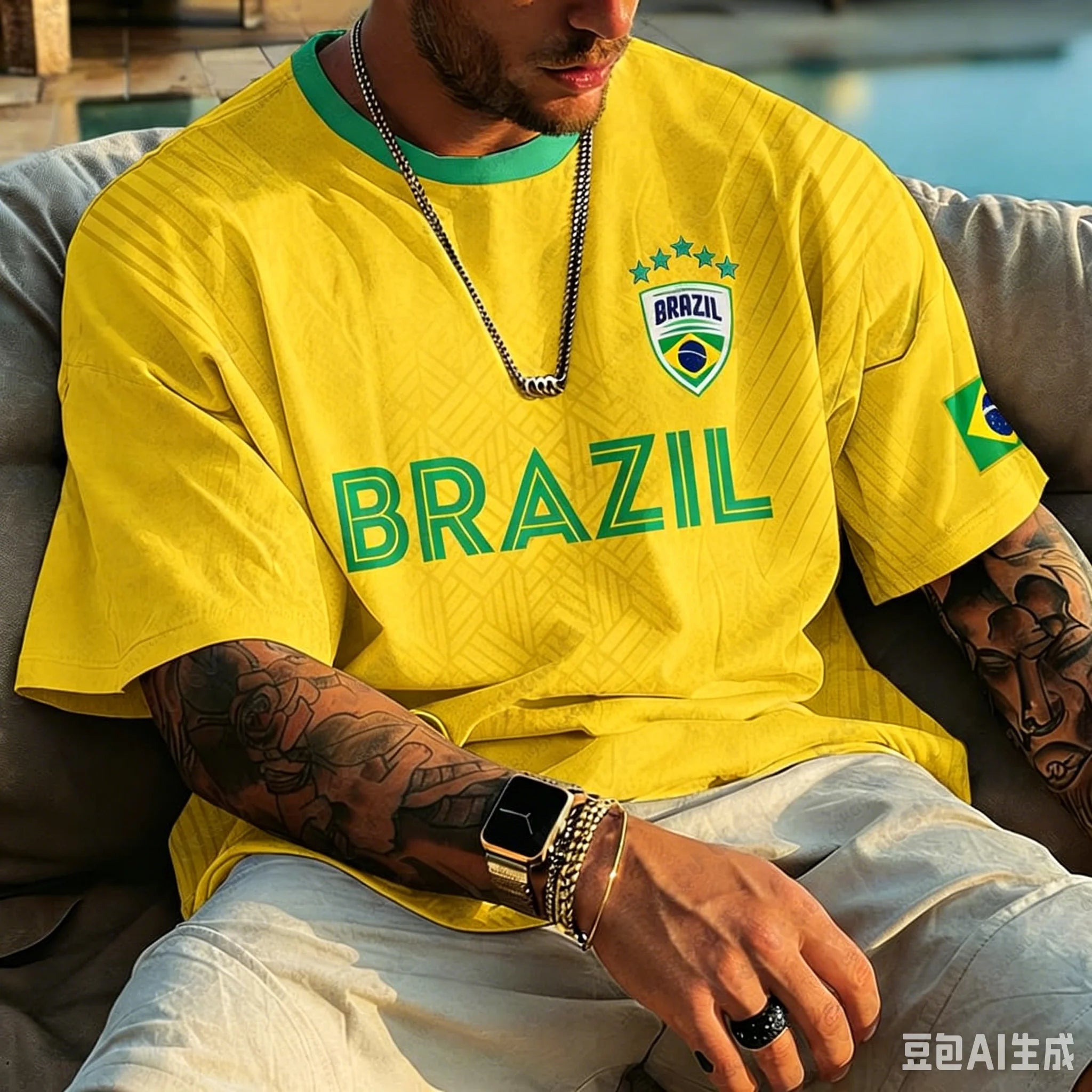 Remera Gráfica Brasil Rio – Estilo Vintage para Fanáticos del Fútbol