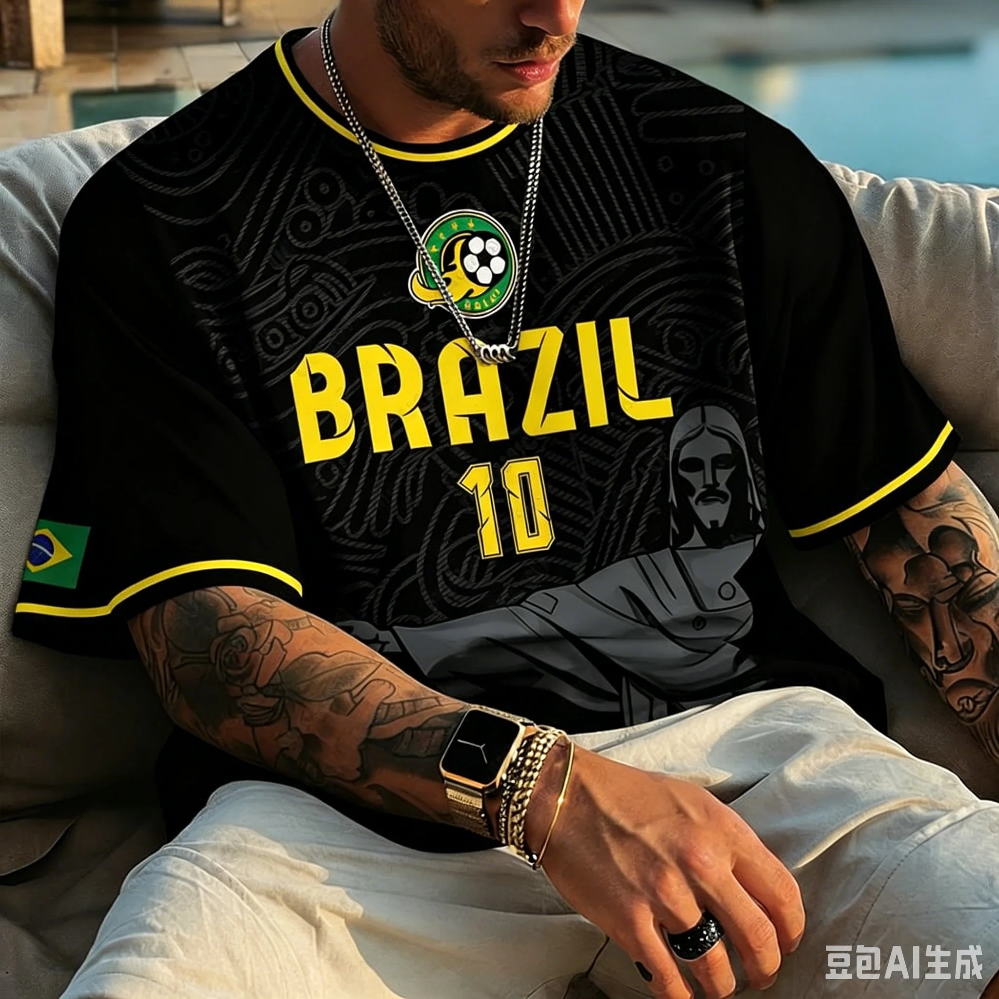 Remera Gráfica Brasil Rio – Estilo Vintage para Fanáticos del Fútbol