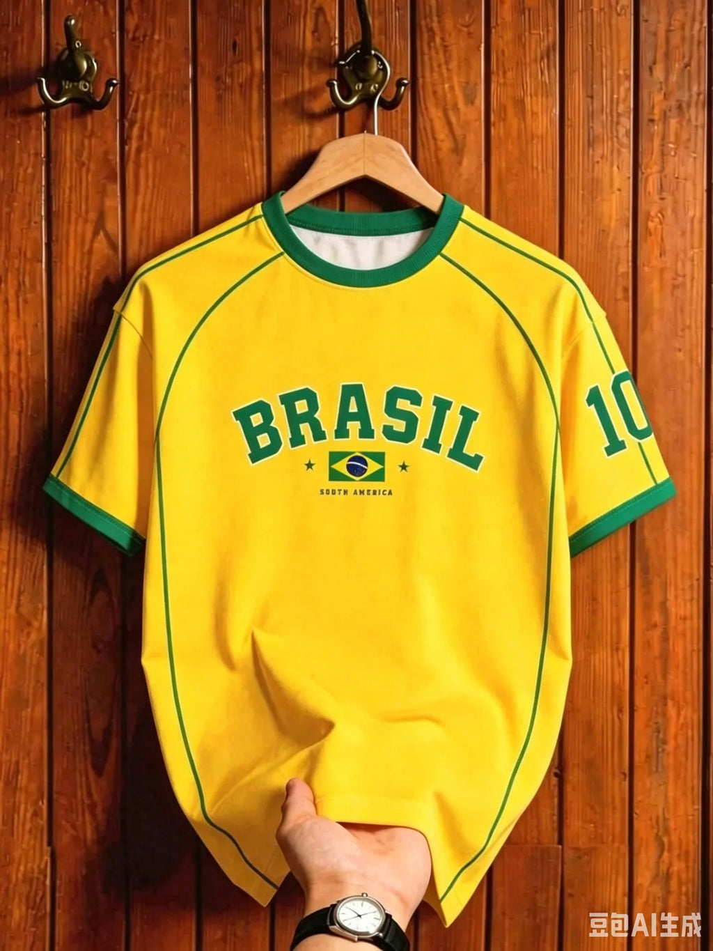 Camiseta Retro Brasil – Estilo Familiar para Niños y Adultos, Transpirable y Secado Rápido