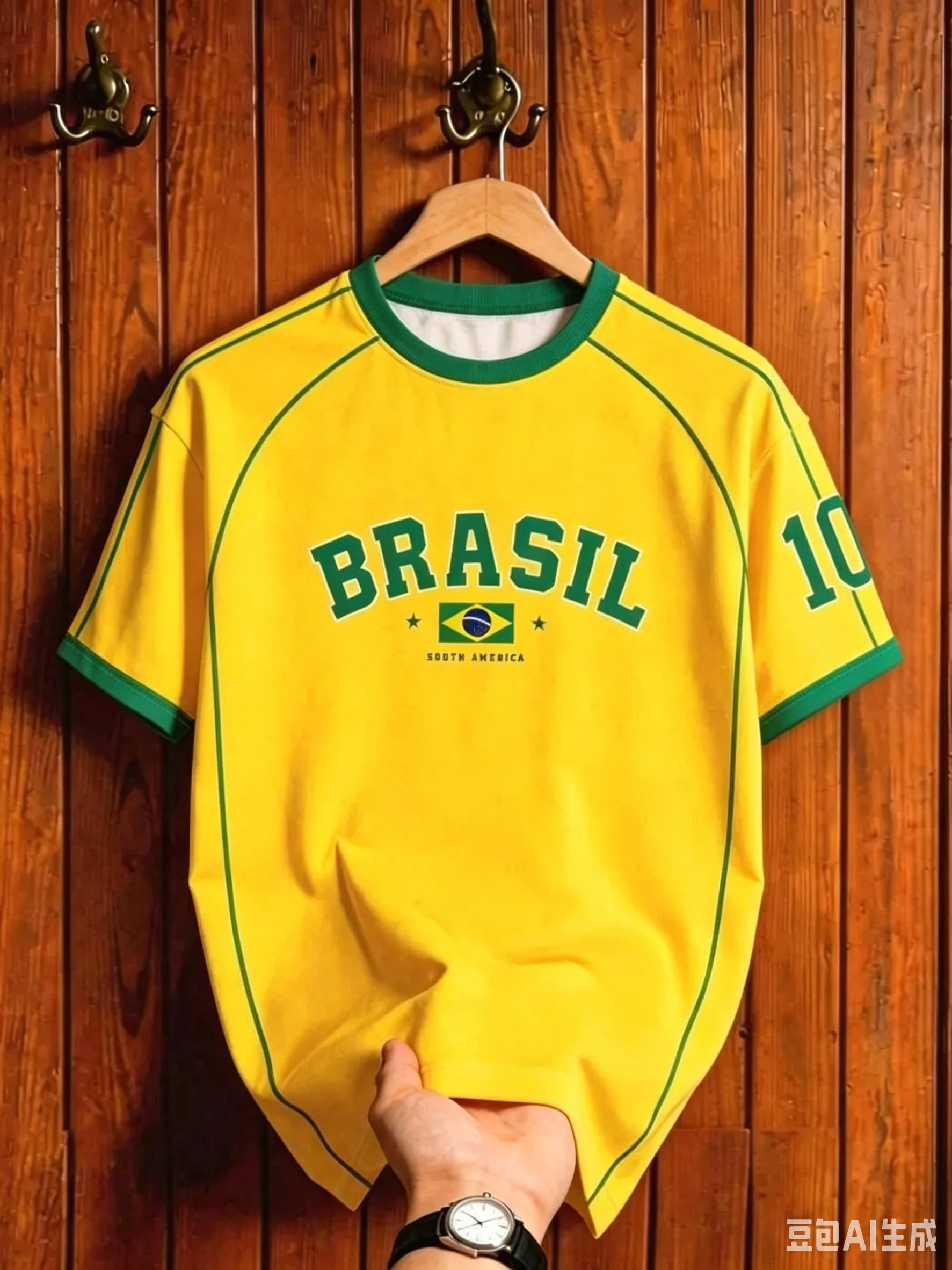 Camiseta Retro Brasil – Estilo Familiar para Niños y Adultos, Transpirable y Secado Rápido