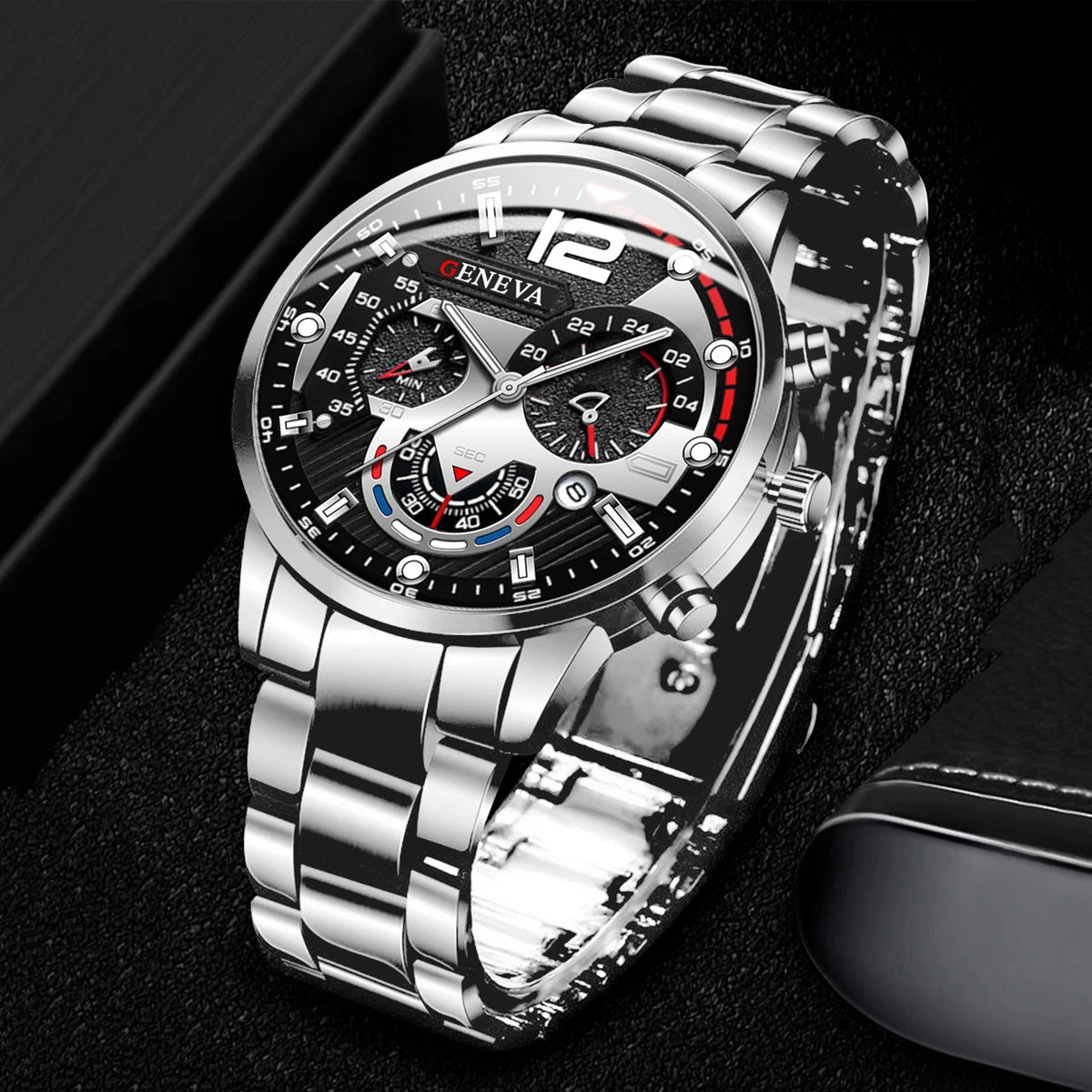 Reloj Hombre Acero Inoxidable con Calendario – Analógico Cuarzo Elegante