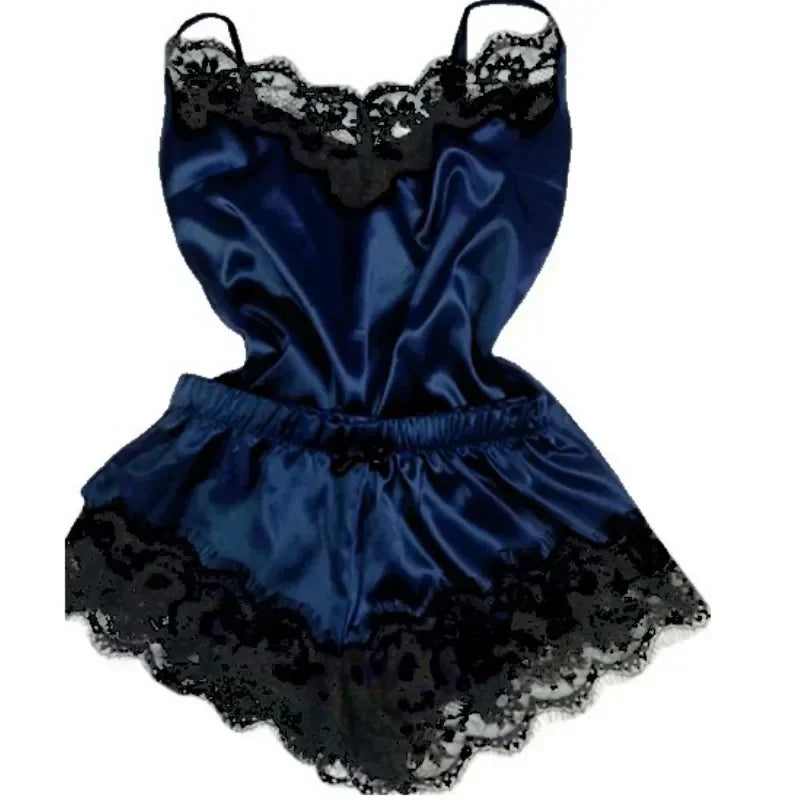 Conjunto de Pijama de Verano para Mujer – Top Cami y Short, Tela Suave, Estilo Sexy y Cómodo