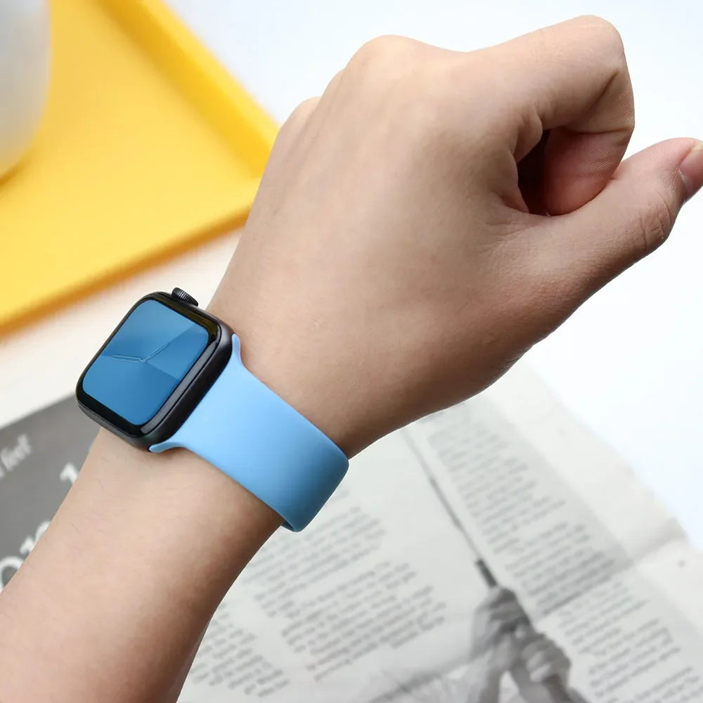 Correa de Silicona para Apple Watch 38mm al 49mm – Compatible con Series 1 al 9, SE y Ultra